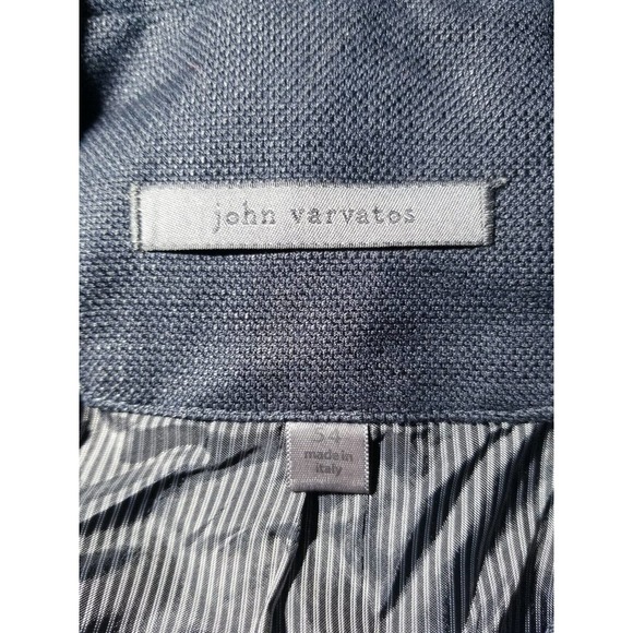 John Varvatos Italy Glossy Navy Blue Double Breasted Officer Blazer jacket 54 44 - Picture 3 of 9